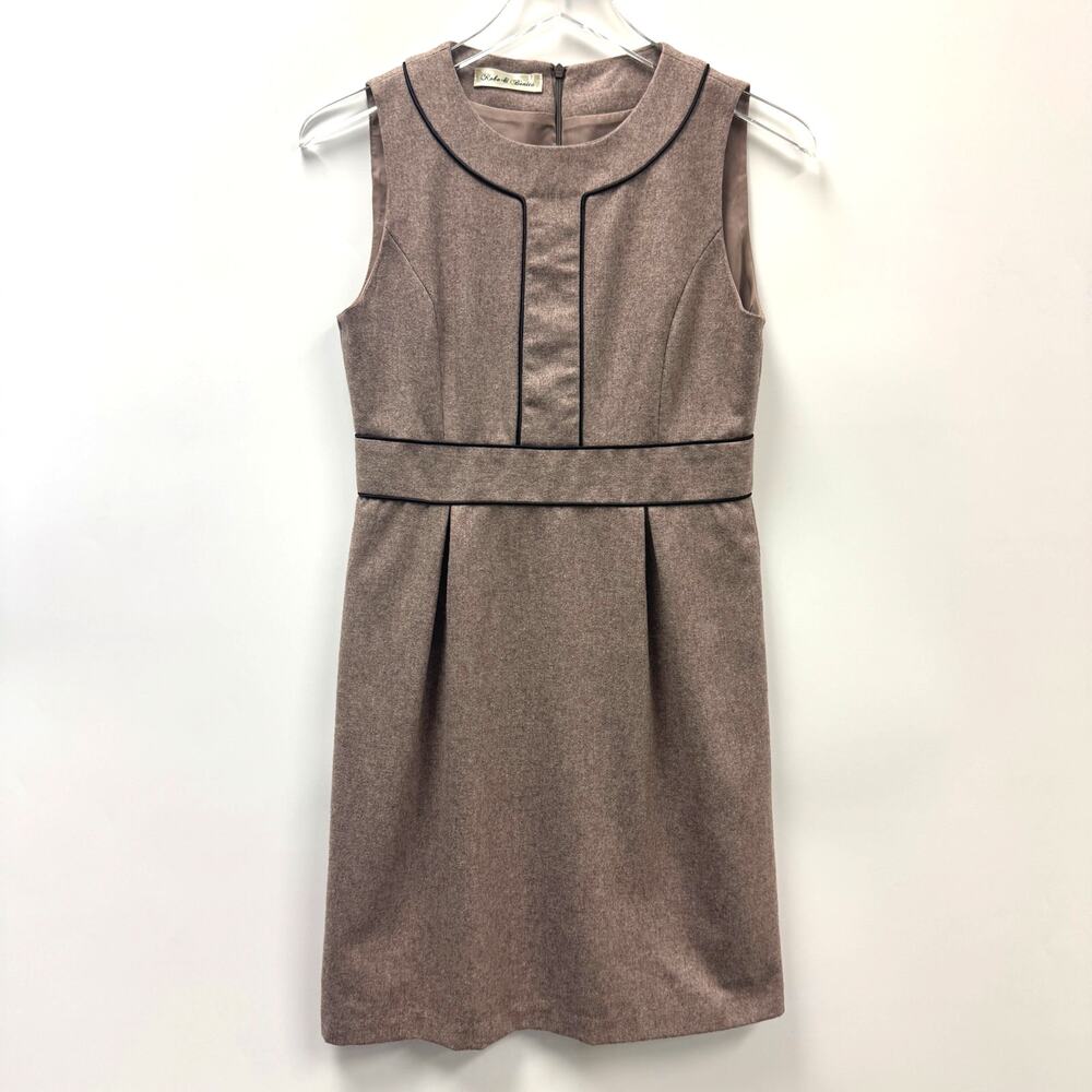 Made in Korea Fashion Retro Academia Brown Sheath Mini Dress